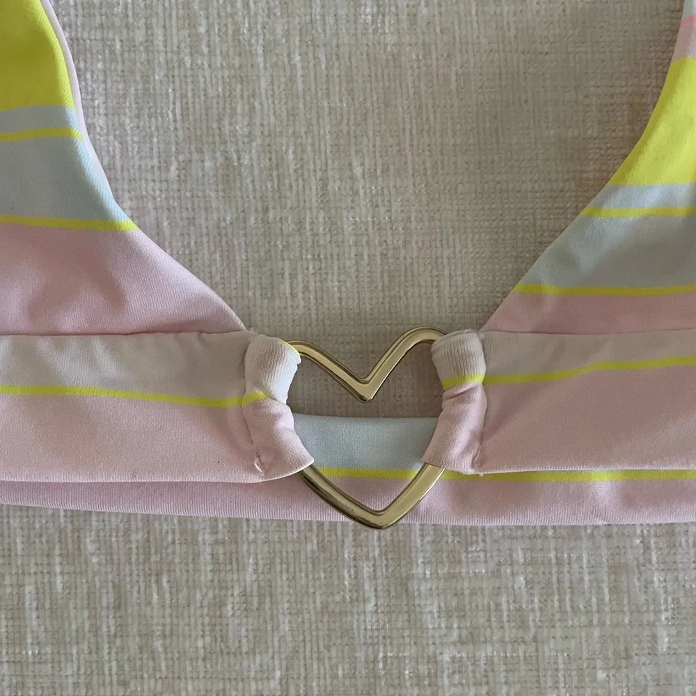 Frankie's Bikinis Striped Bikini Top -Summer Stripe Eden Style Medium Beach